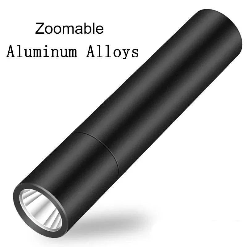 Mini Portable LED Flashlight USB Rechargeable Small Pocket Light Built In Battery Fixed Focus Zoomable Camping Searching Lantern Oasis Select xiaomi flashlight