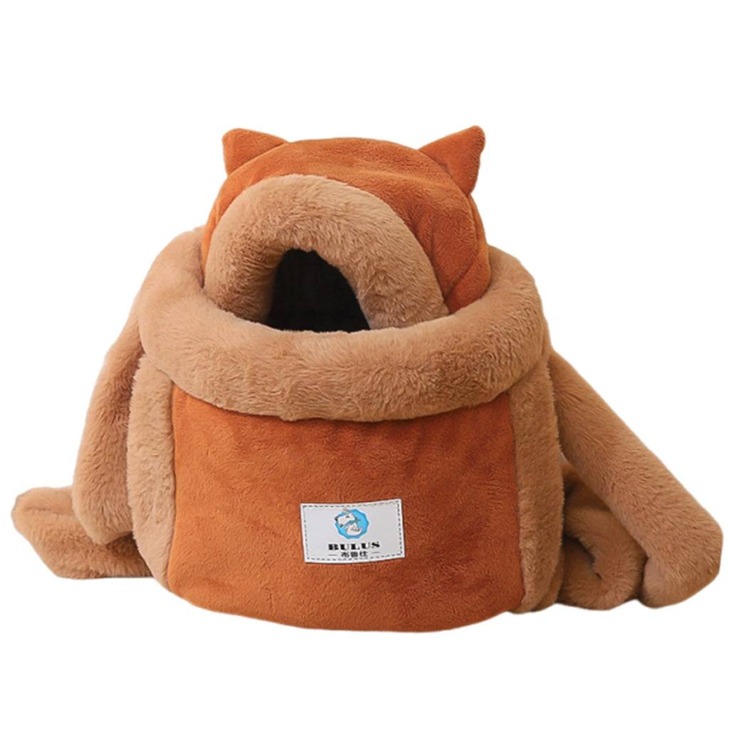 Cozy Plush Cat Carrier Backpack | Warm Travel Bag for Pets