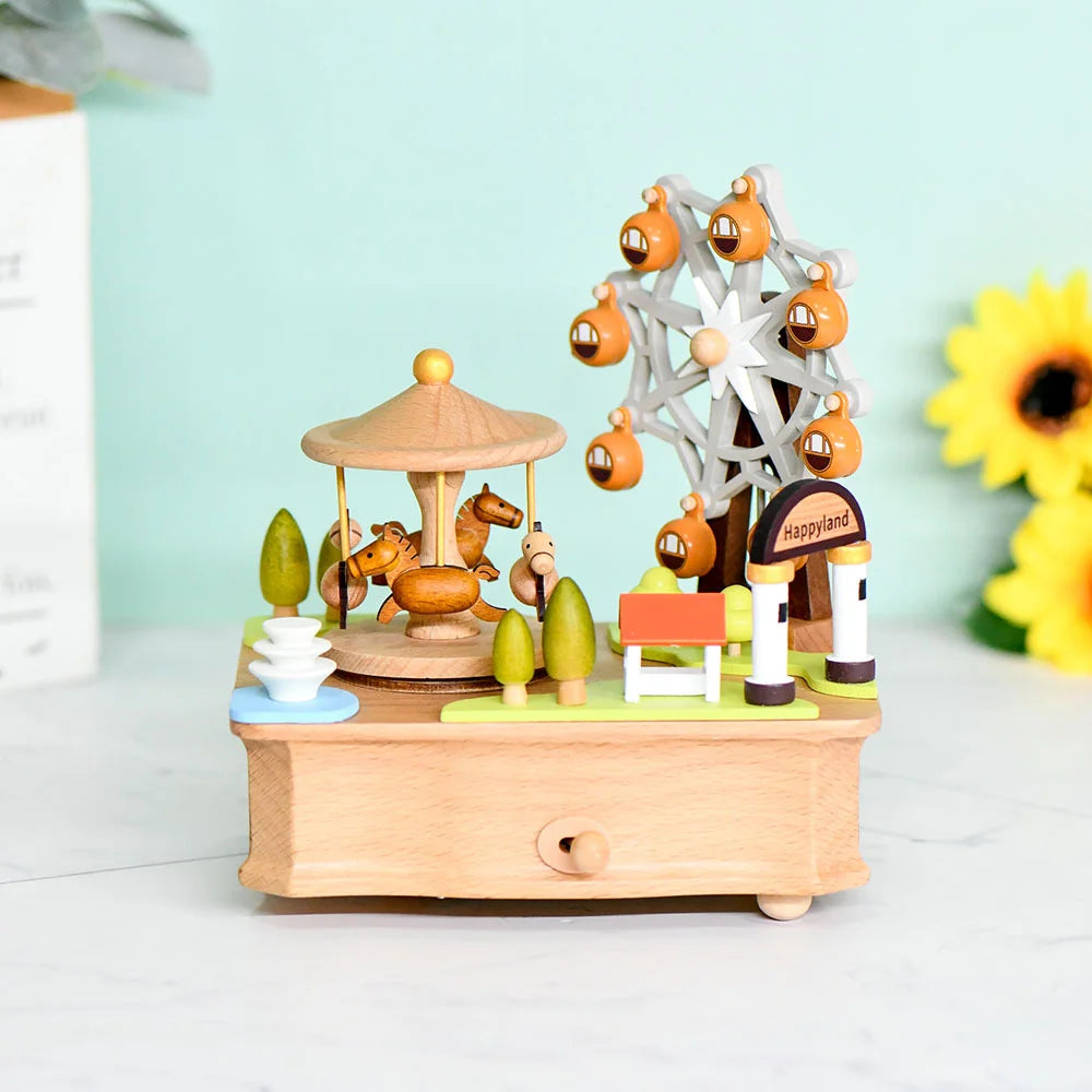 Desktop music box creative cartoon ornament birthday gift creative exquisite music box carousel Ferris wheel Oasis Select 1