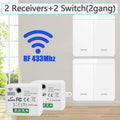 433MHz Wireless Smart Wall Switch 1/2/3 Gang Remote Relay Wireless Light Switch Oasis Select 2Receiver 2Switch