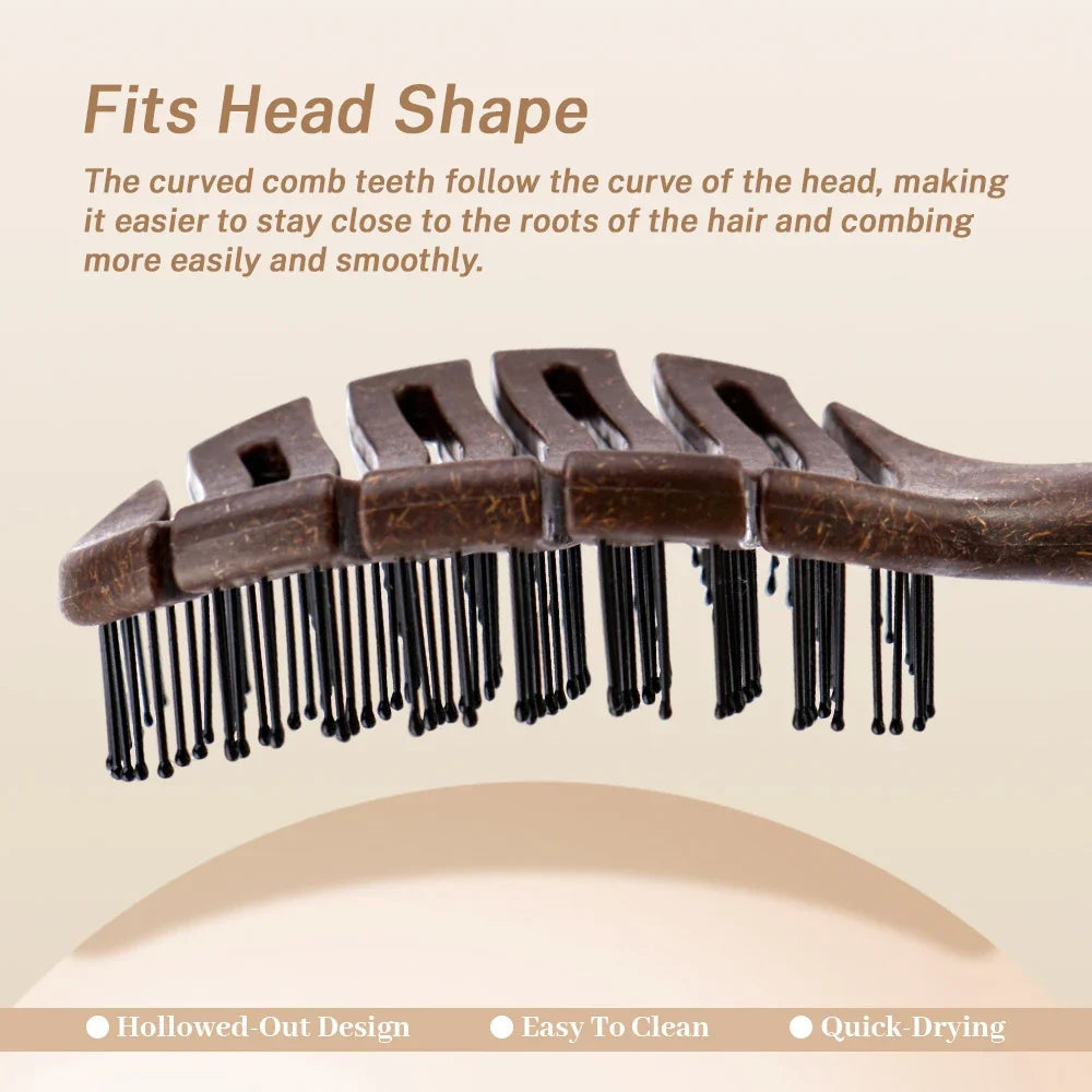 K.H.Lina Long-Handle Bristle Comb – Anti-Static Wig Hair Brush