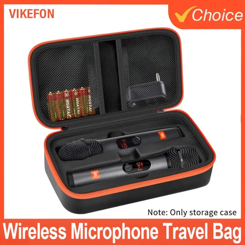 Wireless Microphone Bag for JBL Wireless Two Microphone System Universal Handheld Dual Mic Travel Bag for Singing Karaoke Case Oasis Select