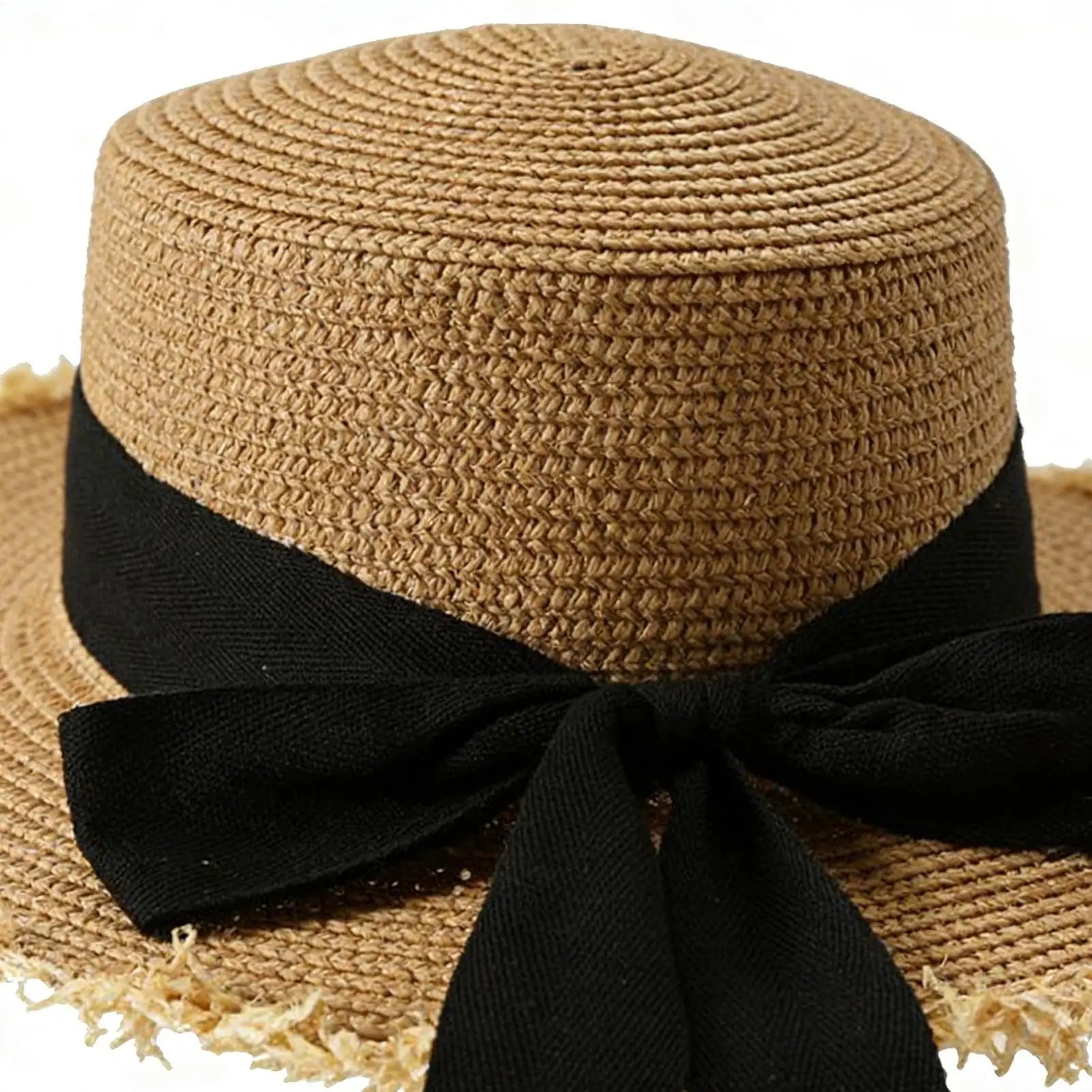 Big Brim Summer Straw Sun Hat Panama Hats Grass Knitted Gift Hat Breathable Leisure Straw Hat Beach Caps For Sun Protection Oasis Select