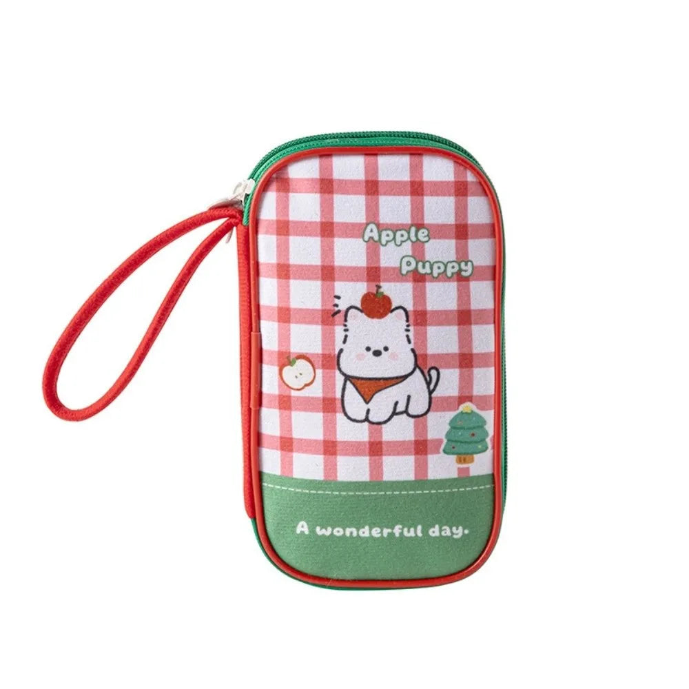 Cartoon Passport Holder Embroidery Waterproof ID Card Storage Bag Multi-layer Large Capacity Documents Passport Organizer Oasis Select Red