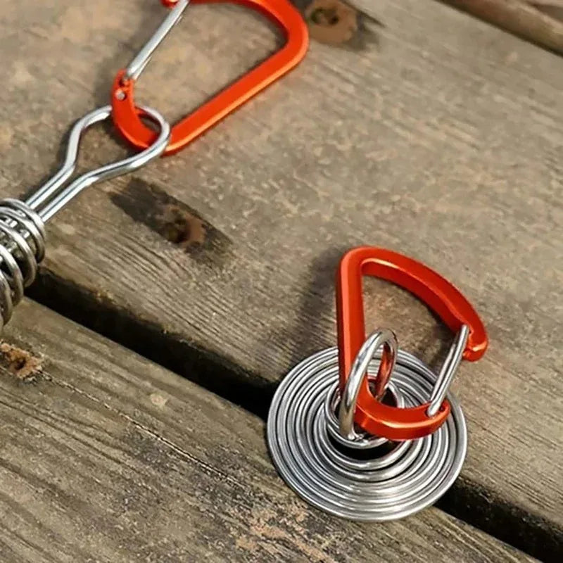 Stainless Steel Camping Wind Rope Buckle Octopus Hook Tent Rope Adjuster Deck Nail Fixed Outdoor Camping Gear Oasis Select
