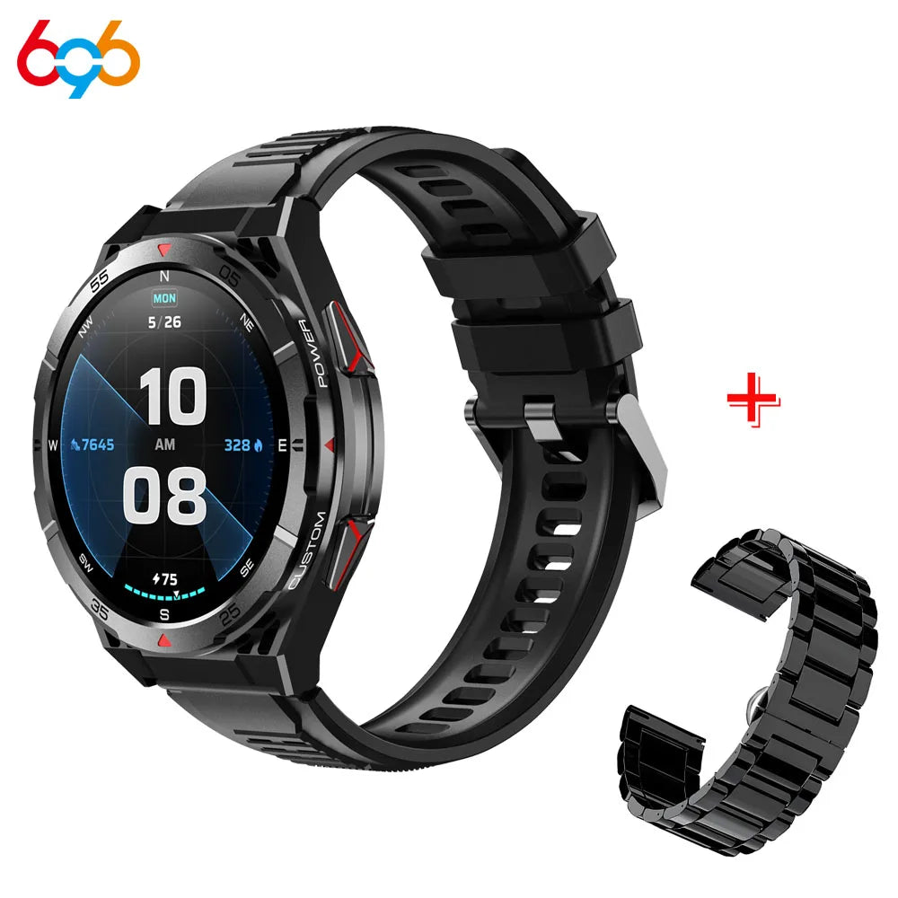 3ATM Waterproof Smart Watch Men GPS AMOLED Screen Smartwatch Compass Altitude Air Pressure BT Call 480mAh Sports Health Monitor Oasis Select BKBKS A BK3M