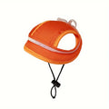 1pc Pet Sun Hat Spring Summer Uv-Protective Dog Cat Hat Bowknot Pets Outdoor Breathable Mesh Porous Outdoor Protection Cap Oasis Select Orange S