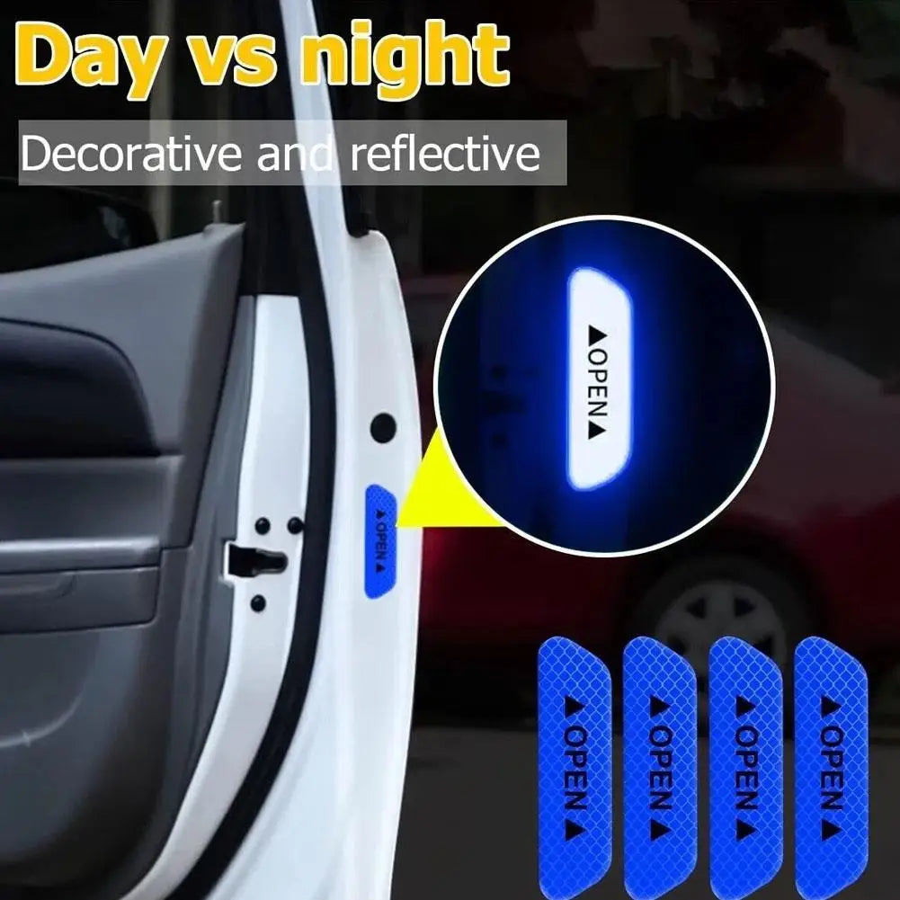 4-Pack Night Reflective Car Door Safety Warning Stickers