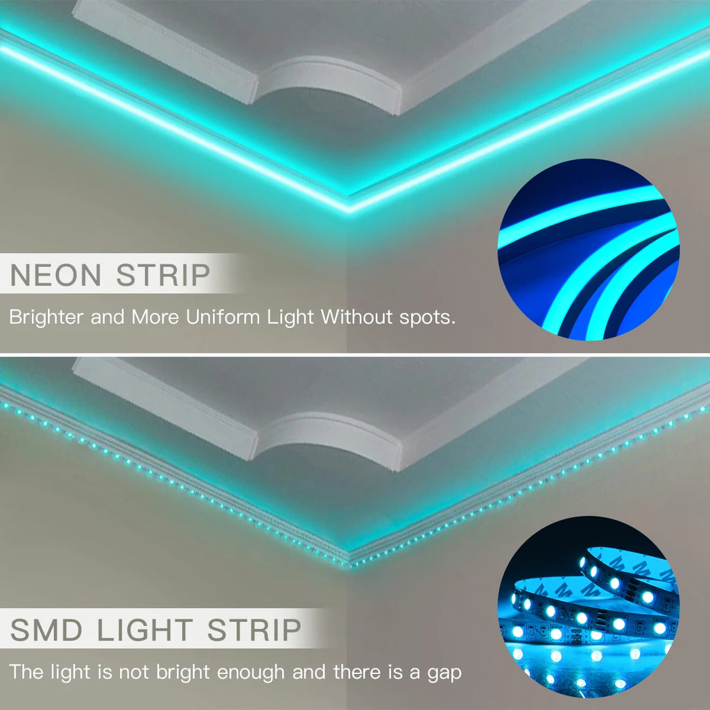 USB 5V Smart Tuya Zigbee 3.0 Neon LED Strip Light RGB/Warm White/White TV Gaming Room Ambinet Backlight Work with Alexa Google Oasis Select
