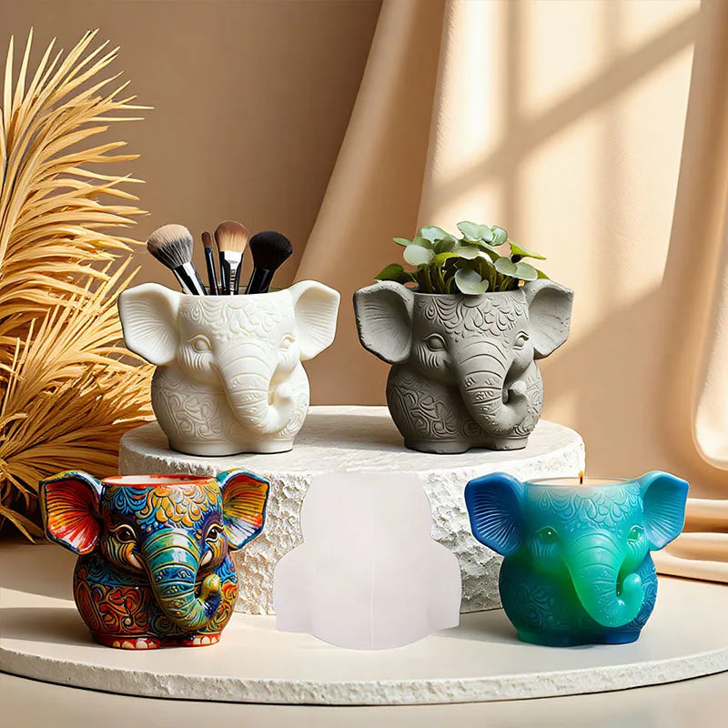 DIY Silicone Molds For Resin Casting: Aromatic Candle Cups, Vases, Storage Containers, Elephant Planters, And Plaster Cups Oasis Select