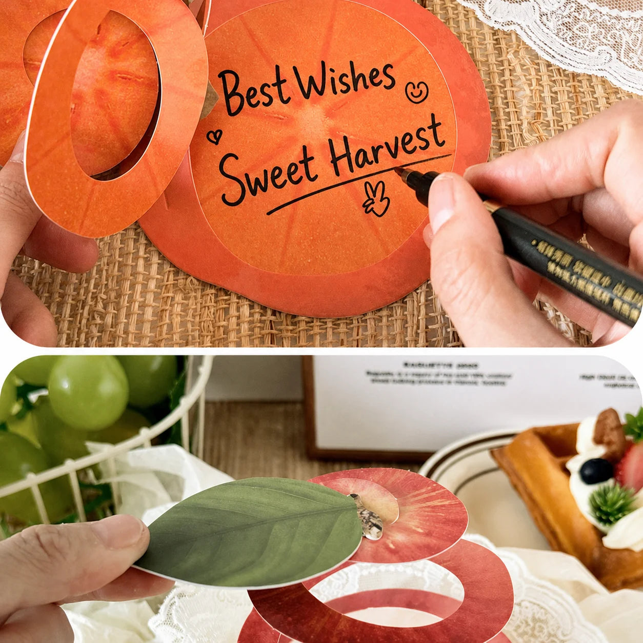 3D Fruit Shaped Greeting Card | Ink-Wash Folding Card & Envelope