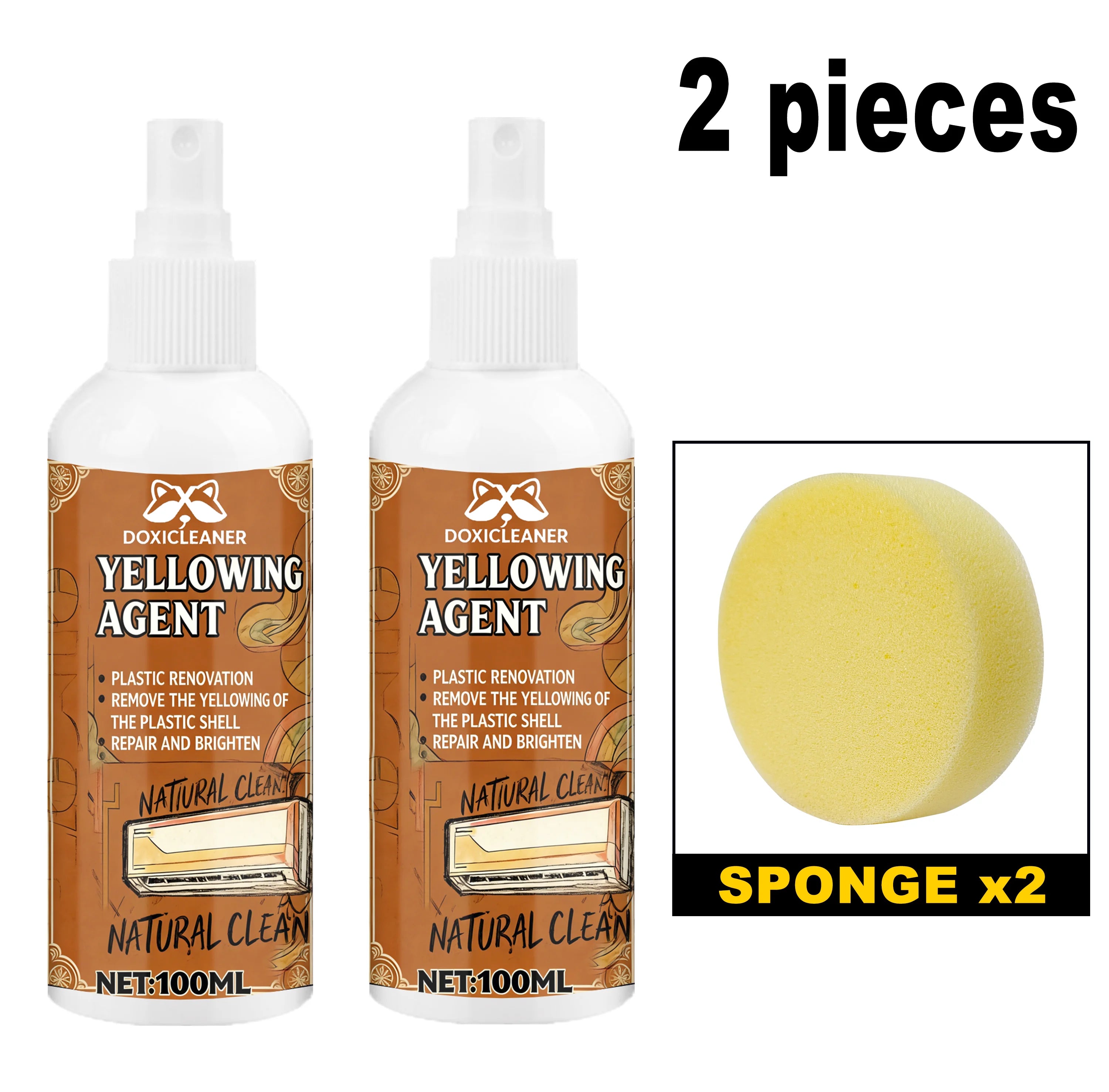 Plastic Restoration Spray Quickly Remove Yellowing,Repair Air Conditioning Unit,Car shine plastic restore polish scratch remover Oasis Select 2pc