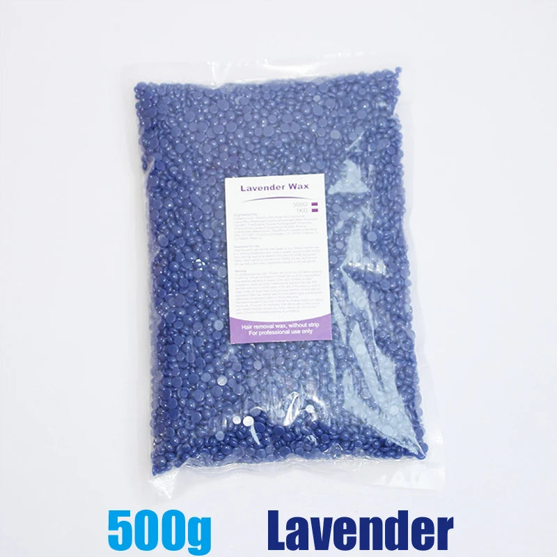 2026 Hard Wax Beans 50/200/500g for Wax Heater Painless Depilatory Body Hair Removal for Bikini Area Face And Body Oasis Select 500g-Lavender