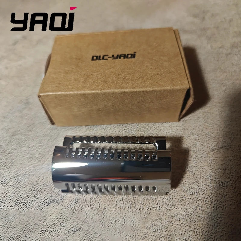 YAQI Men's Double-Edged Slant Safety Razor Head Replacement Aggressive Chrome Color Accessory Oasis Select