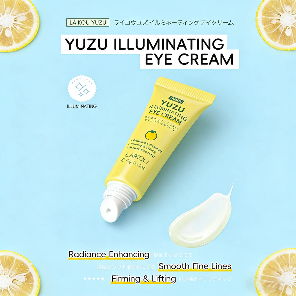 LAIKOU Yuzu Eye Cream Anti Dark Circle Eye Bags Brightening Wrinkle‑Reducing Firming Eye Care 15g Oasis Select