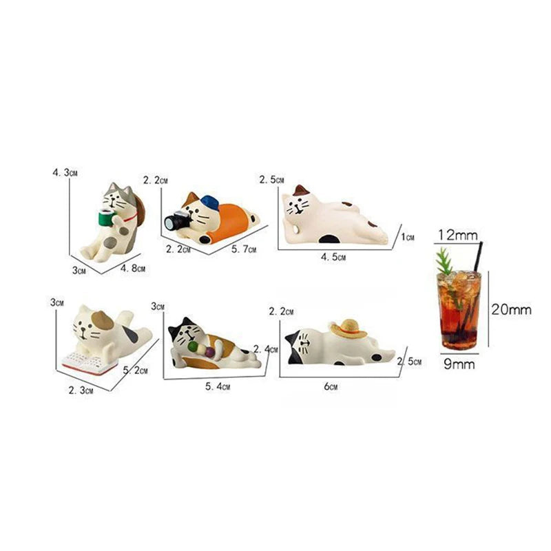Cute Car Interior Decoration Ornaments Mini Cat Action Figure Auto Dashboard Rearview Mirror Decoration Car Accessories Oasis Select