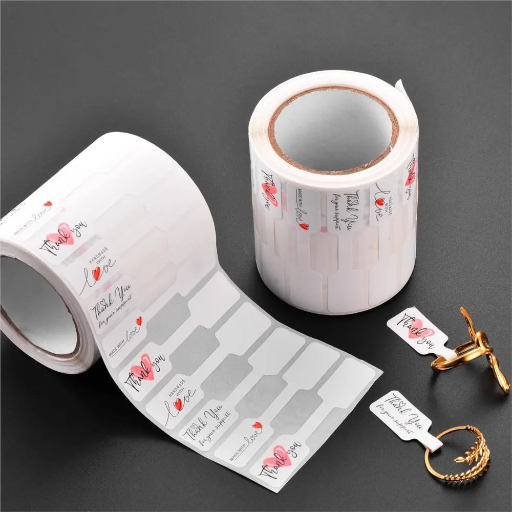 500pcs Portable Jewelry Price Tag Self Adhesive For DIY Necklaces Tool Ring Bracelet Packaging Supplies Label Small Businesses Oasis Select