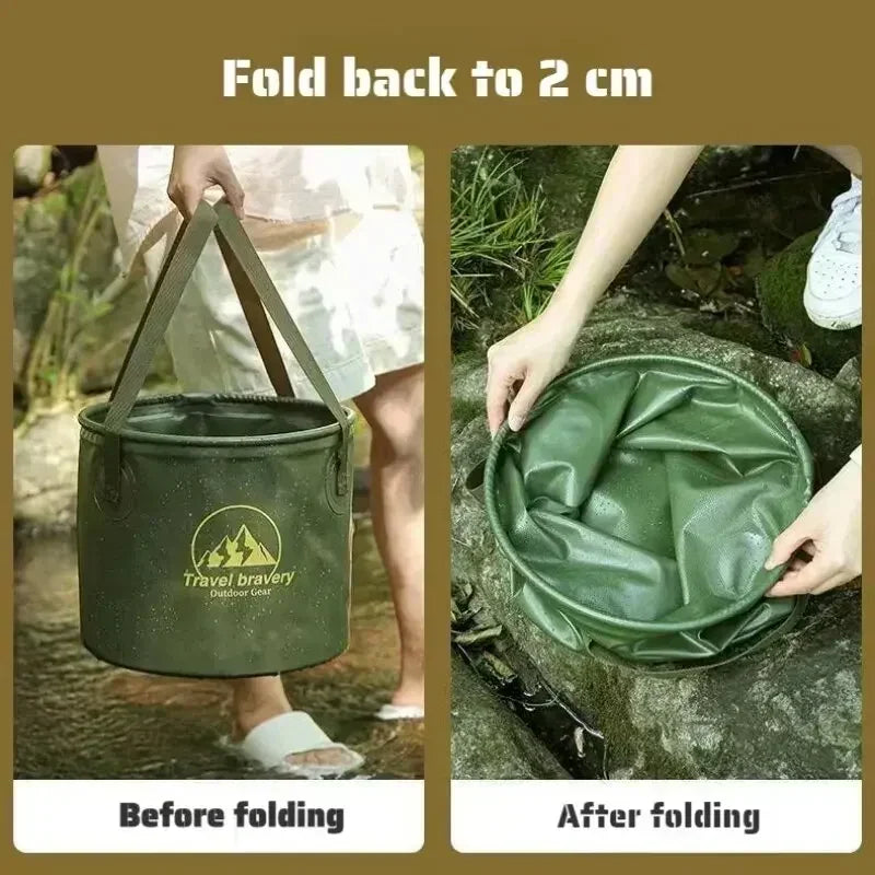 Folding Portable Bucket with Lid 5L 10L 20L | Camping Car Wash