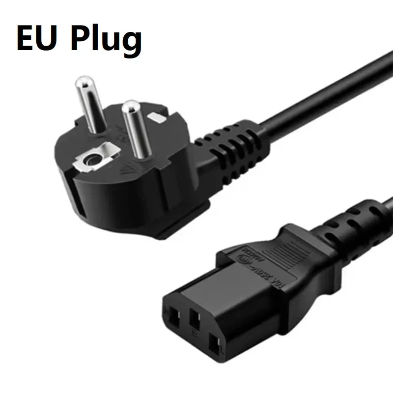 1.5m 3m PC Power Extension Cord 3-Prong EU US AU UK PLUG C13 AC Power Supply Cable Adapter Cord Charging Cable Line Wires Oasis Select 1.5m EU Plug