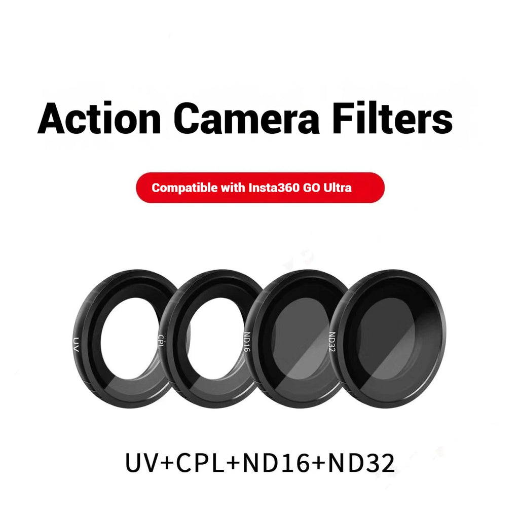 Insta360 GO Ultra Glass Filters – CPL, ND8–ND64, UV & Soft Black
