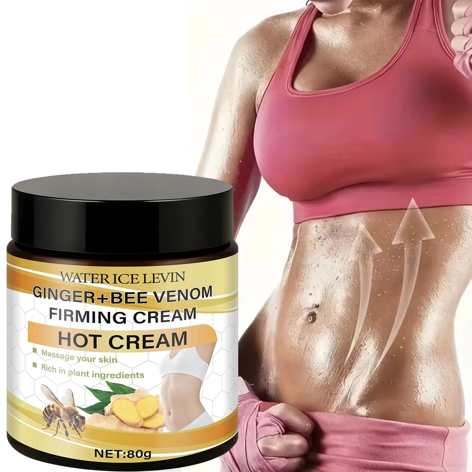 Ginger & Bee Venom Hot Firming Cream – Pre-Workout Body Lotion Body Firming Cream Oasis Select