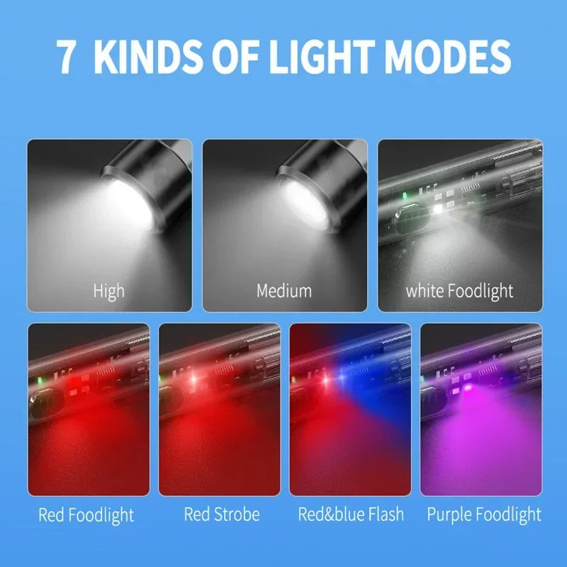 Mini Keychain Light Super Bright USB Rechargeable Flashlight Portable Lightweight Emegency Torch for Camping Hiking Cycling Oasis Select