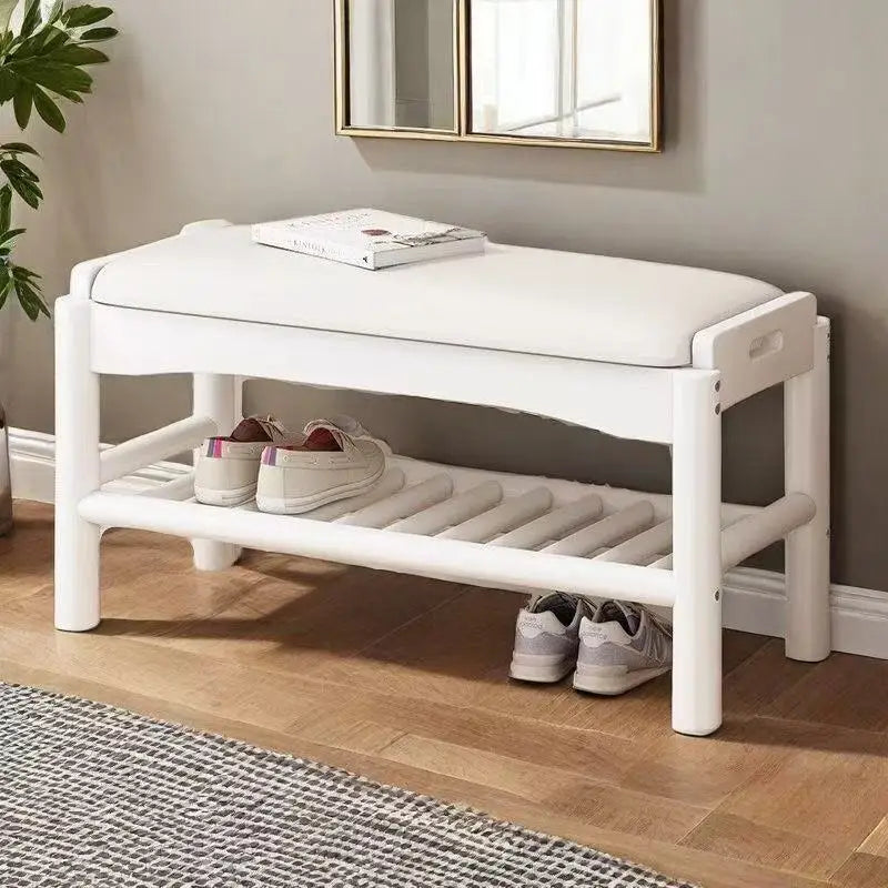 Shoe changing stool entrance Household shoe stool entrance door can sit shoe cabinet sitting stool integrated solid wood bench Oasis Select