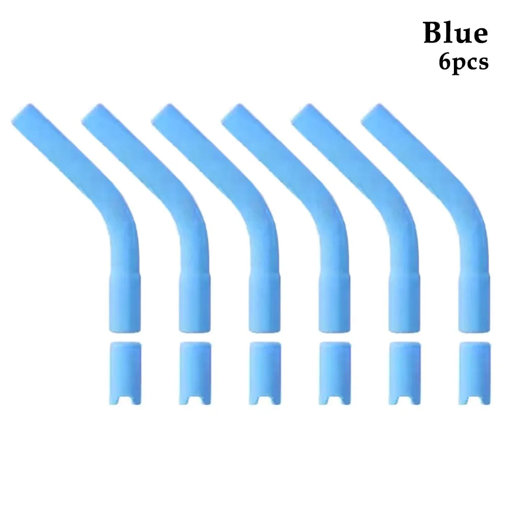 6Pcs Drink Blender Stick Drinking Straws Nozzle Tea Coffee Juice Universal Straw Head Colorful Drinkware Silicone Suction Nozzle Oasis Select 6Pcs Blue