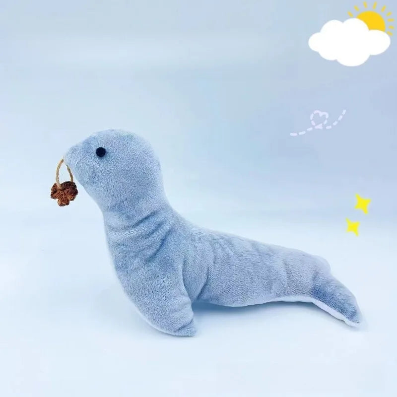 1Pcs Pet Supplies Plush Catnip Bionic Seal Cat Teaser Toy Gnawing Gall Fruit Grinding Teeth Cleaning Safety Material Oasis Select