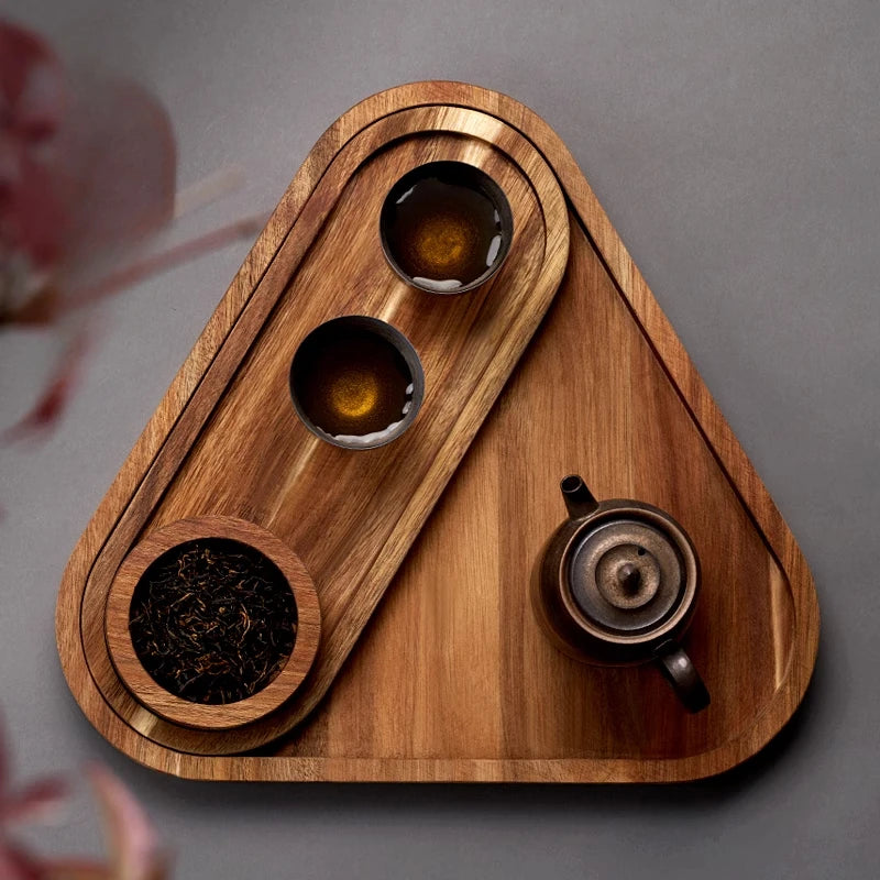 Japanese wooden tray fruit wine snack tray Creative household tableware tray Oasis Select