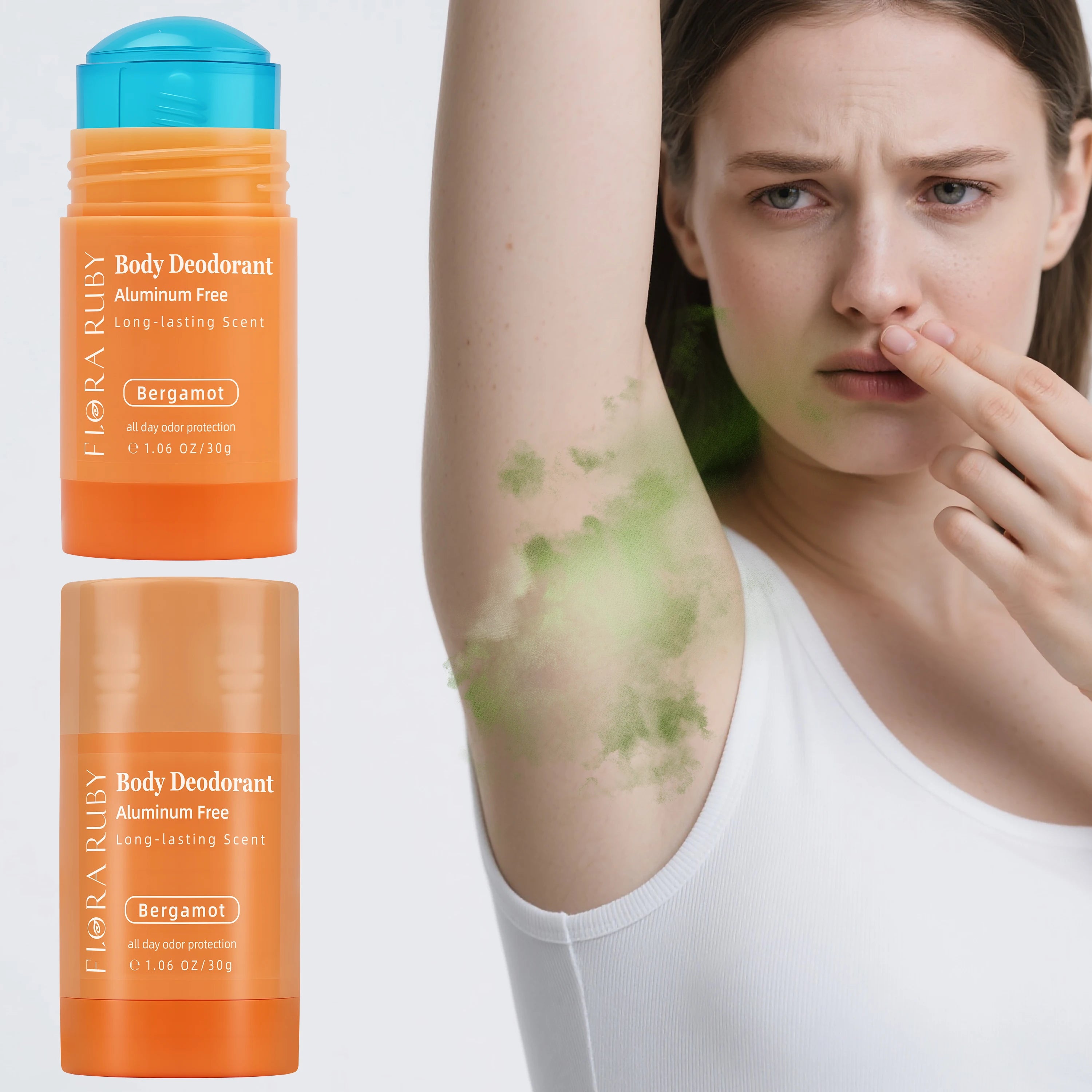 Flora Deodorant Stick aluminum free 30g/1.06oz plant extration long lasting scent super fresh all day ,easy to carry and use Oasis Select
