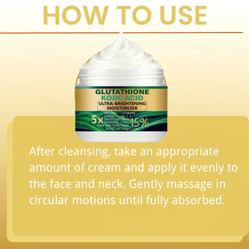 5X Glutathione & Kojic Acid Brightening Cream 60g | Day & Night