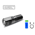 Rechargeable Zoom Fishing Lantern Super Bright MINI LED Flashlight USB Torch Powerful 3 Lighting Mode Outdoors Camping Lamp Oasis Select K91 with battery