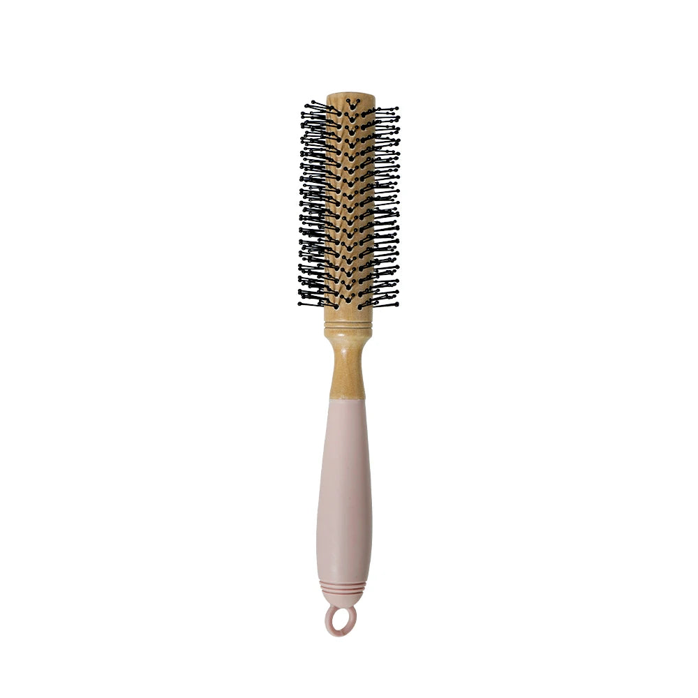 Wooden handle hair comb Hair Curling Brush Anti Static Air Cushion Brush Anti Detangling HairBrush Salon Styling Hair Tools Oasis Select Curling-Pink1