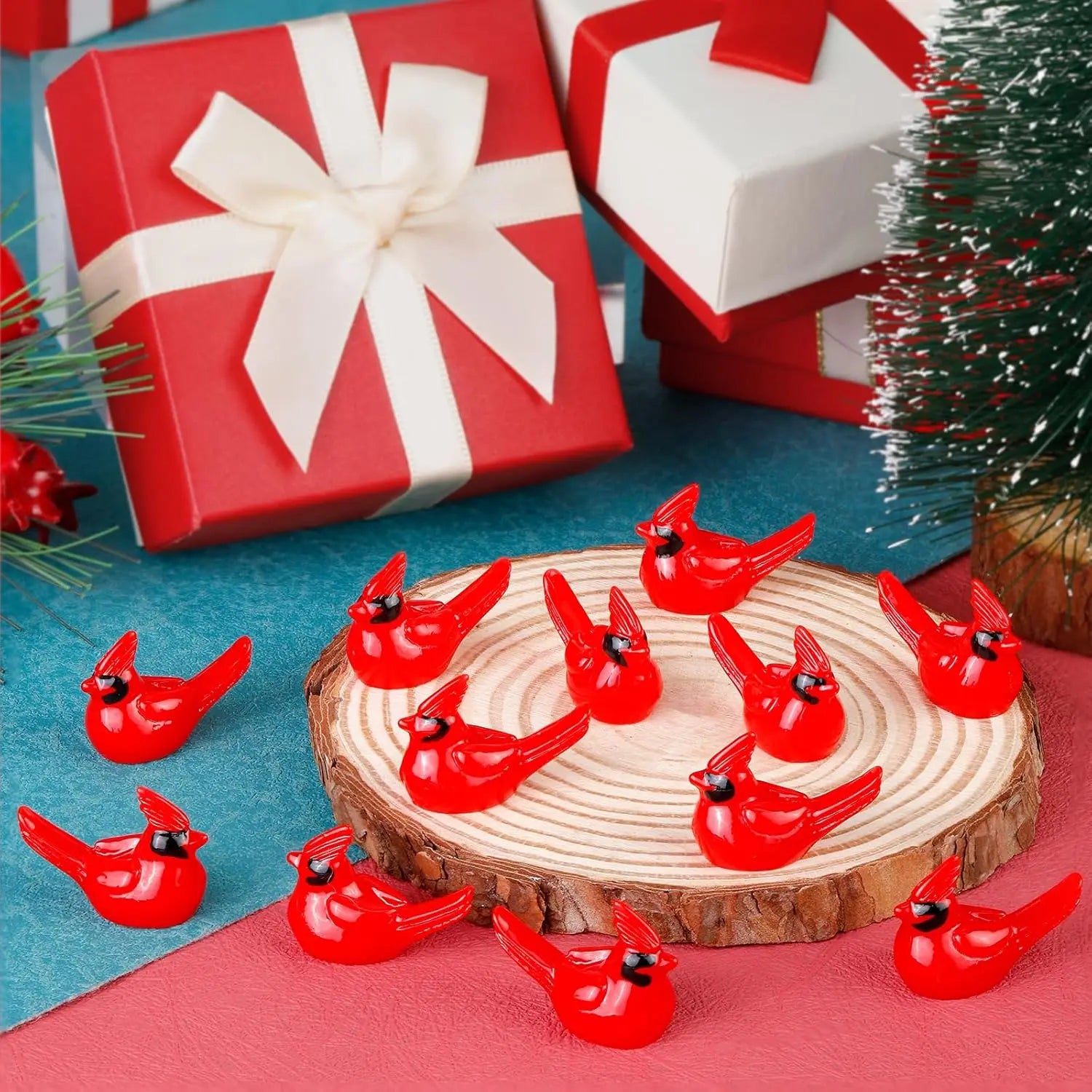 5/10/20 PCS Mini Red Cardinal Bird Figurine – Resin Ornament for Fairy Garden, Dollhouse, Cake Decor & Memorial Home Decoration Oasis Select