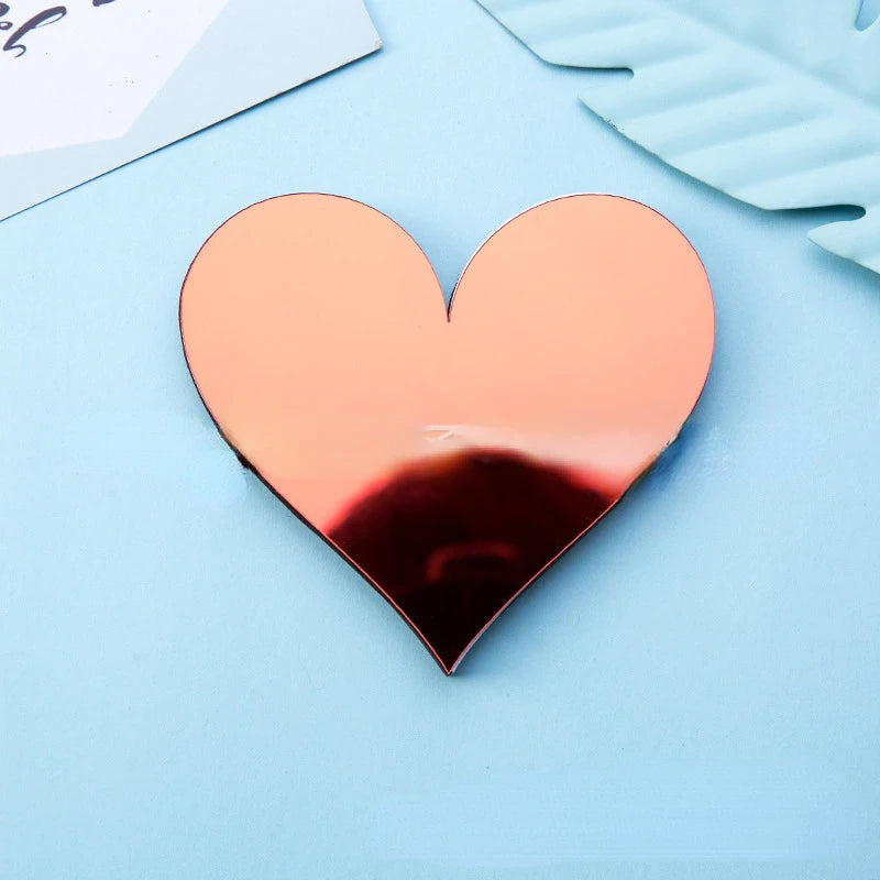 Silver Letter Acrylic 3D Mirror Wall Sticker Home Decor Alphabet Poster For Birthday Party Wedding Diy Wallpaper Peel & Stick Oasis Select Red Heart Silver