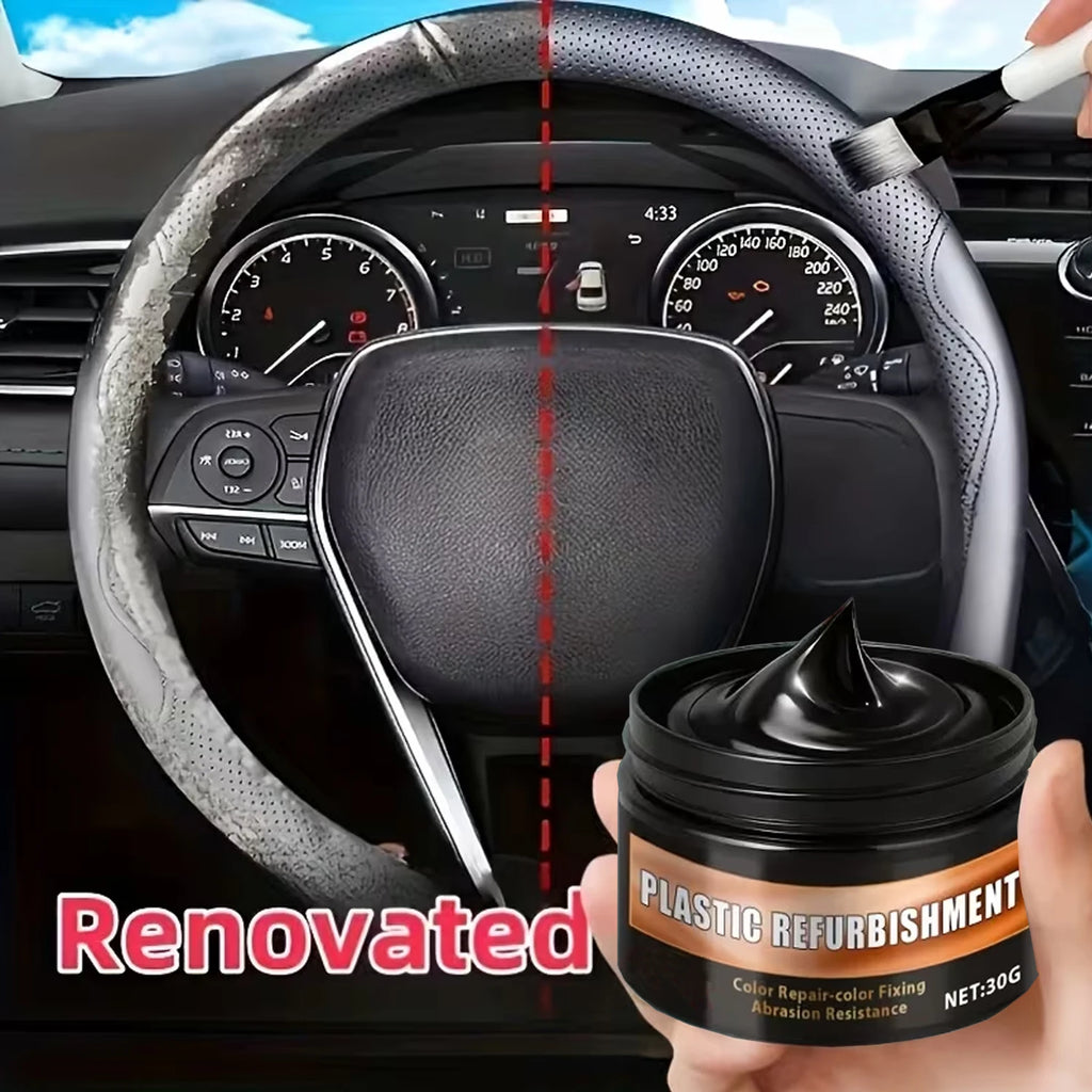 Black Gloss Polishing Paste – Auto Plastic & Steering Wheel Wax