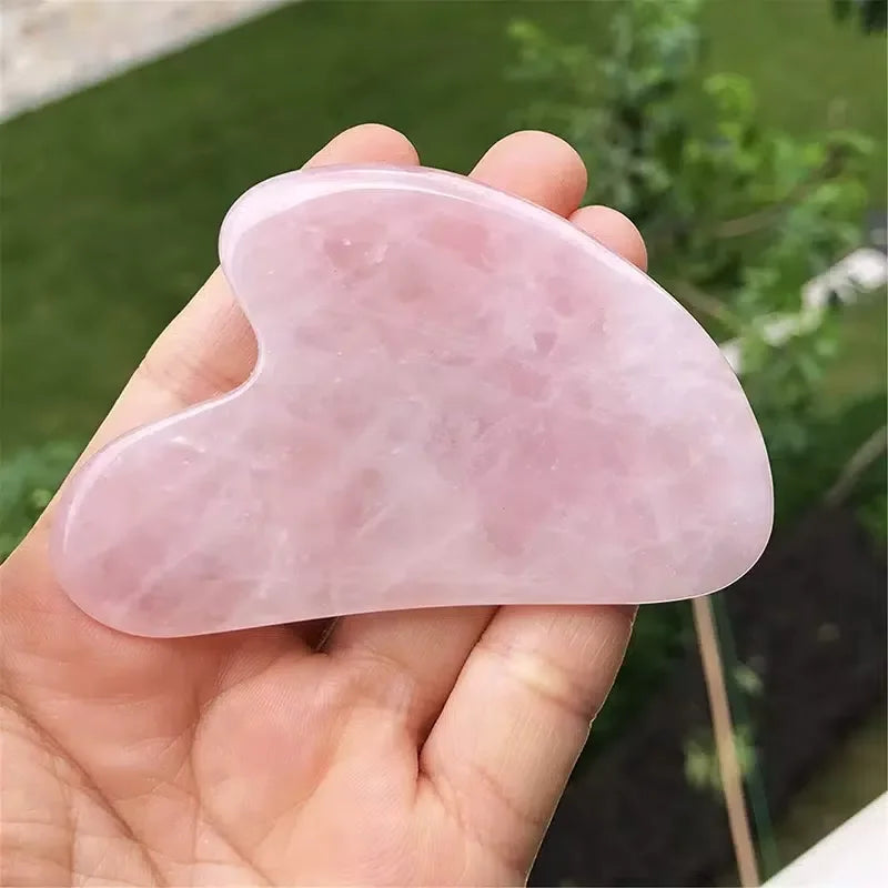 Heart-Shape Gua Sha Face Massager – Rose Quartz Scraping Board Gua Sha Face Massager Oasis Select