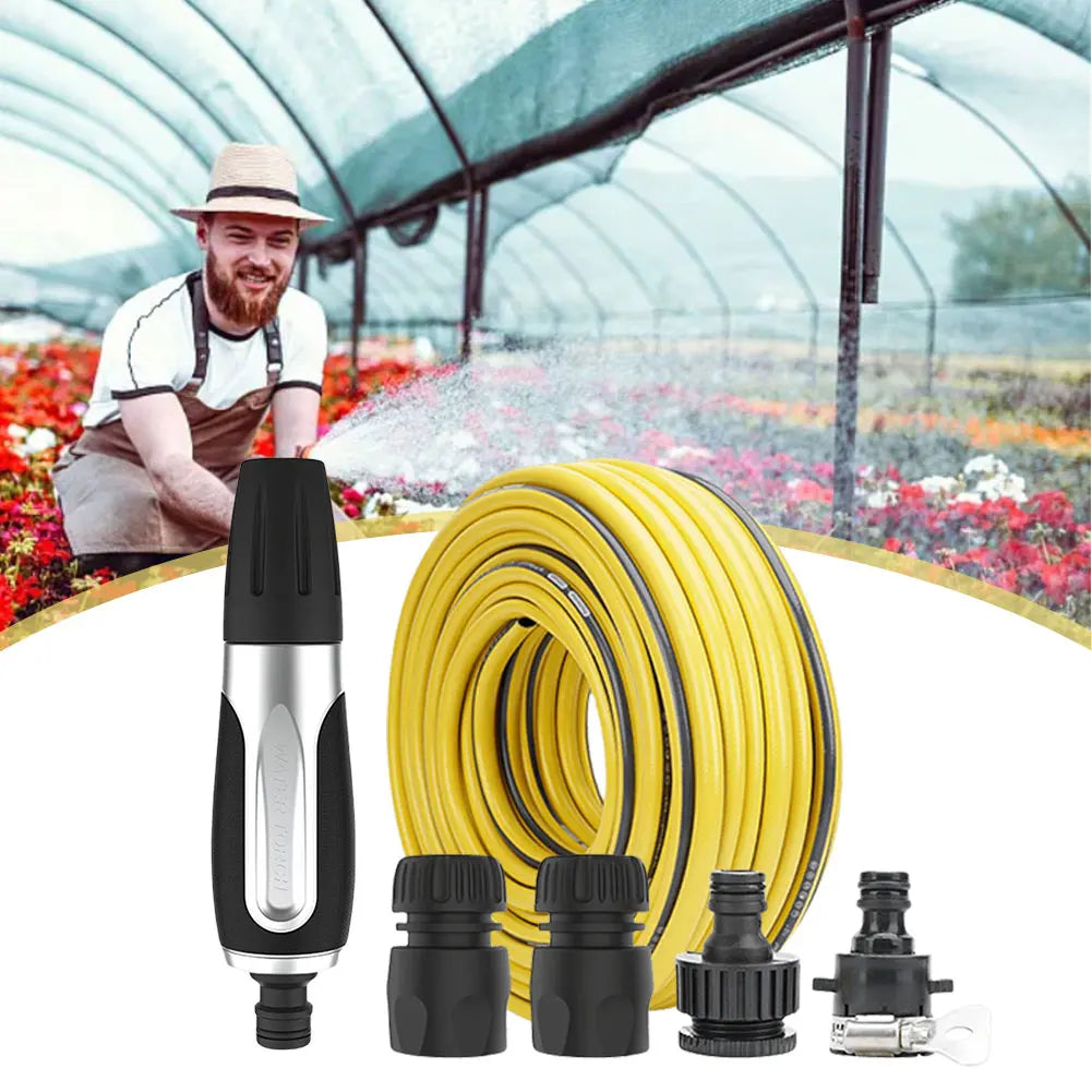 Car Wash Gun with 2/3/5M Hose Multiple Spray Modes Garden Portable Water Gun Pressurized Hose Nozzle for Irrigate Garden Lawn Oasis Select