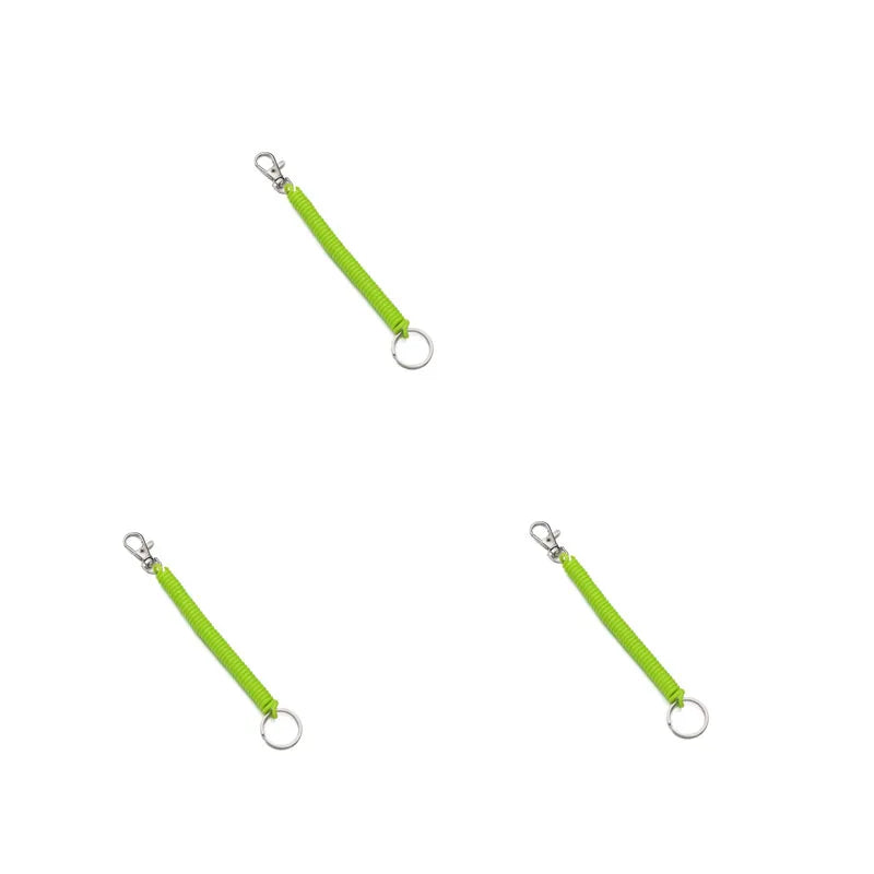 1/3pcs Elastic Wristband Spring Lanyard Key Cord Clasp Spiral Stretch Keychain Security Gear Elastic Ropes Spring Rope Key Ring Oasis Select 3pcs Green