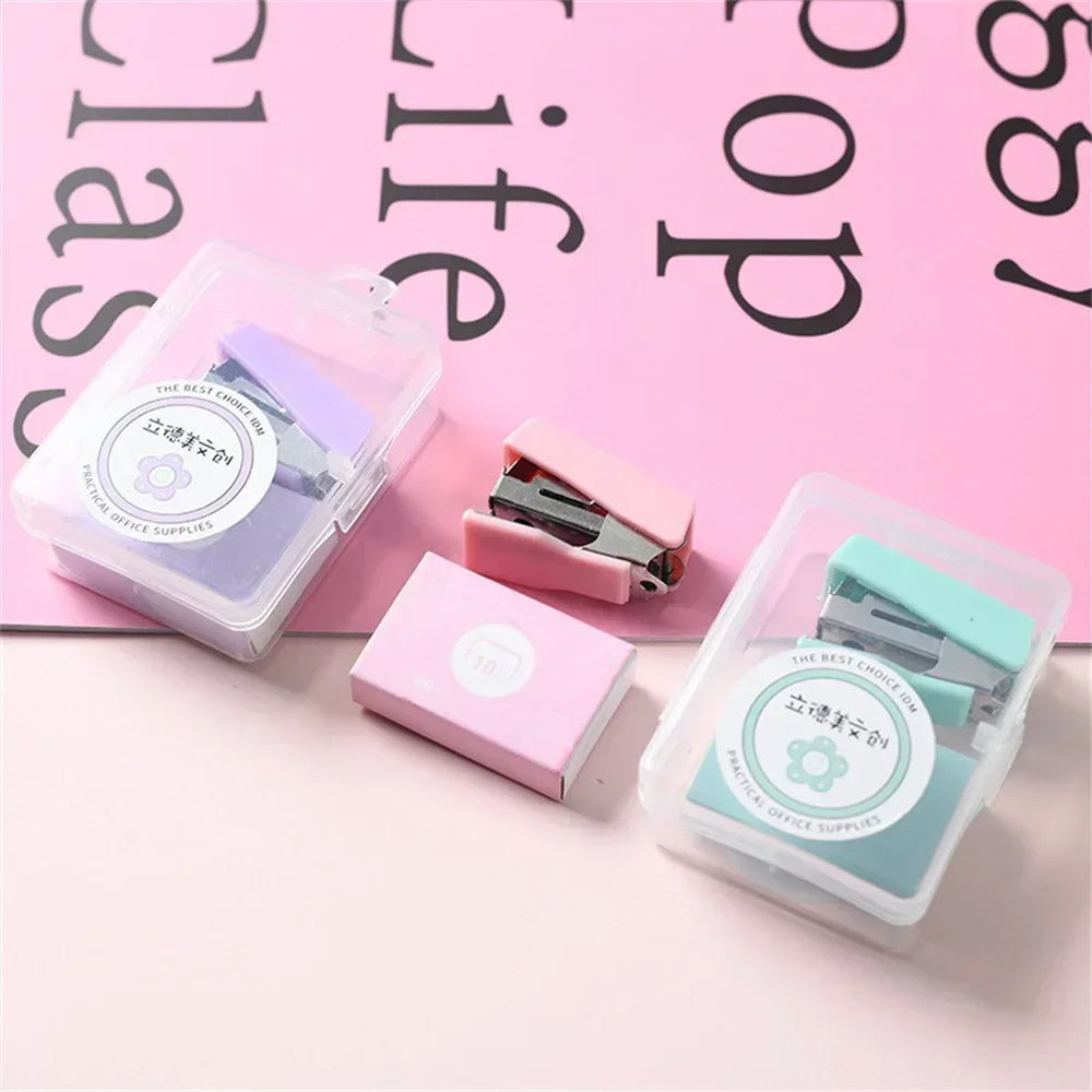 Compact Metal Mini Stapler Set Includes 500 Staples for Paper Binding School Office Supplies Cute Portable Stationery Kit Oasis Select
