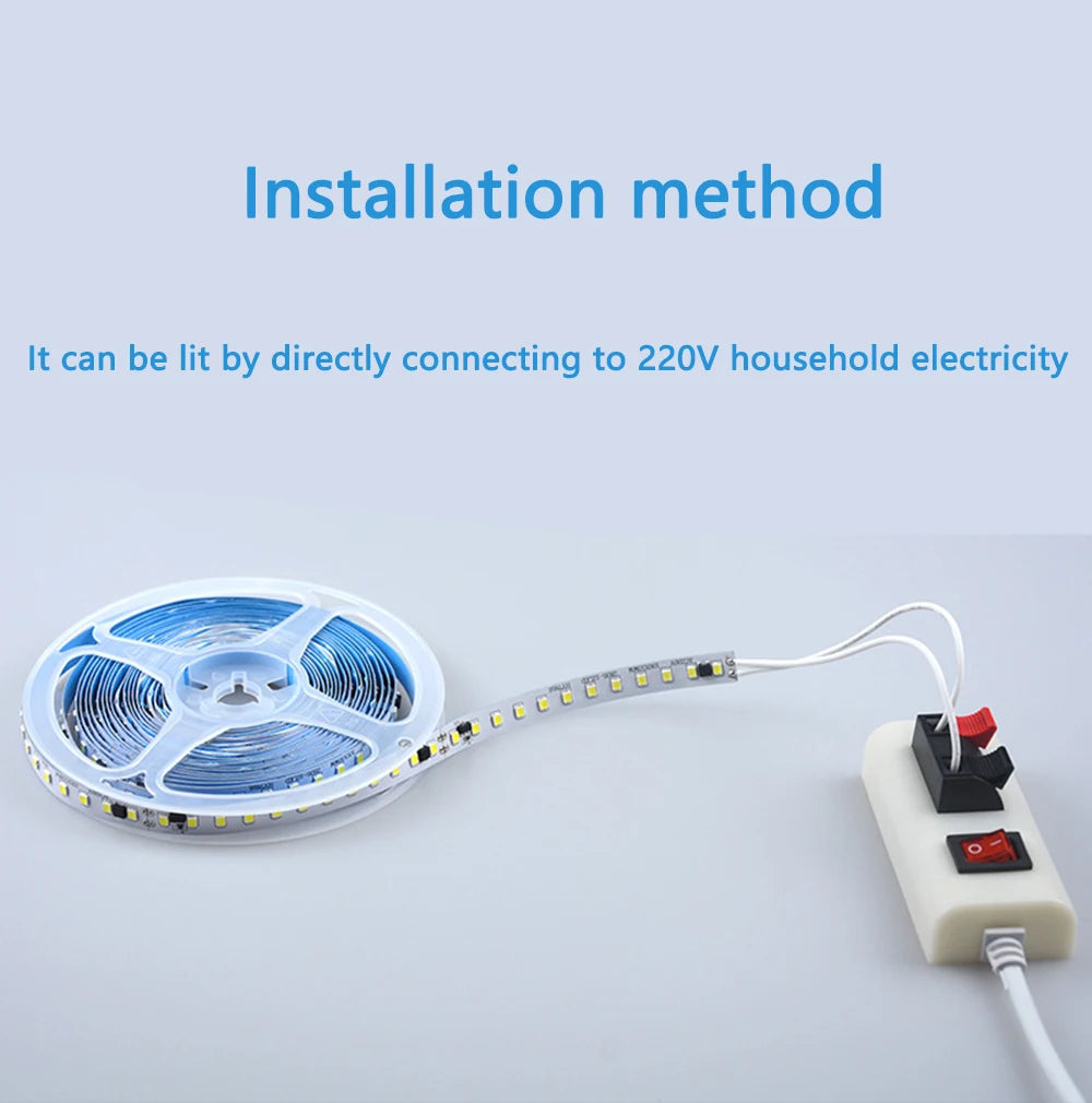 High Brightness 220V 2835 Led Strip Light 120LED/M 5M 10M 20M Waterproof Natural White Warm White For Decoration Room Living Oasis Select