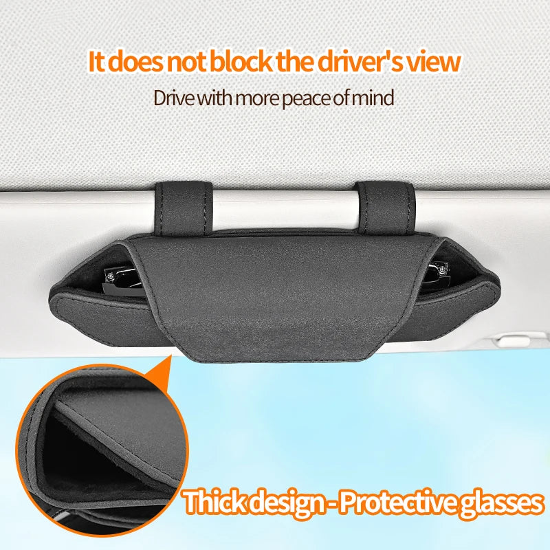 Magnetic Car Sun Visor Glasses Case & Sunglasses Holder