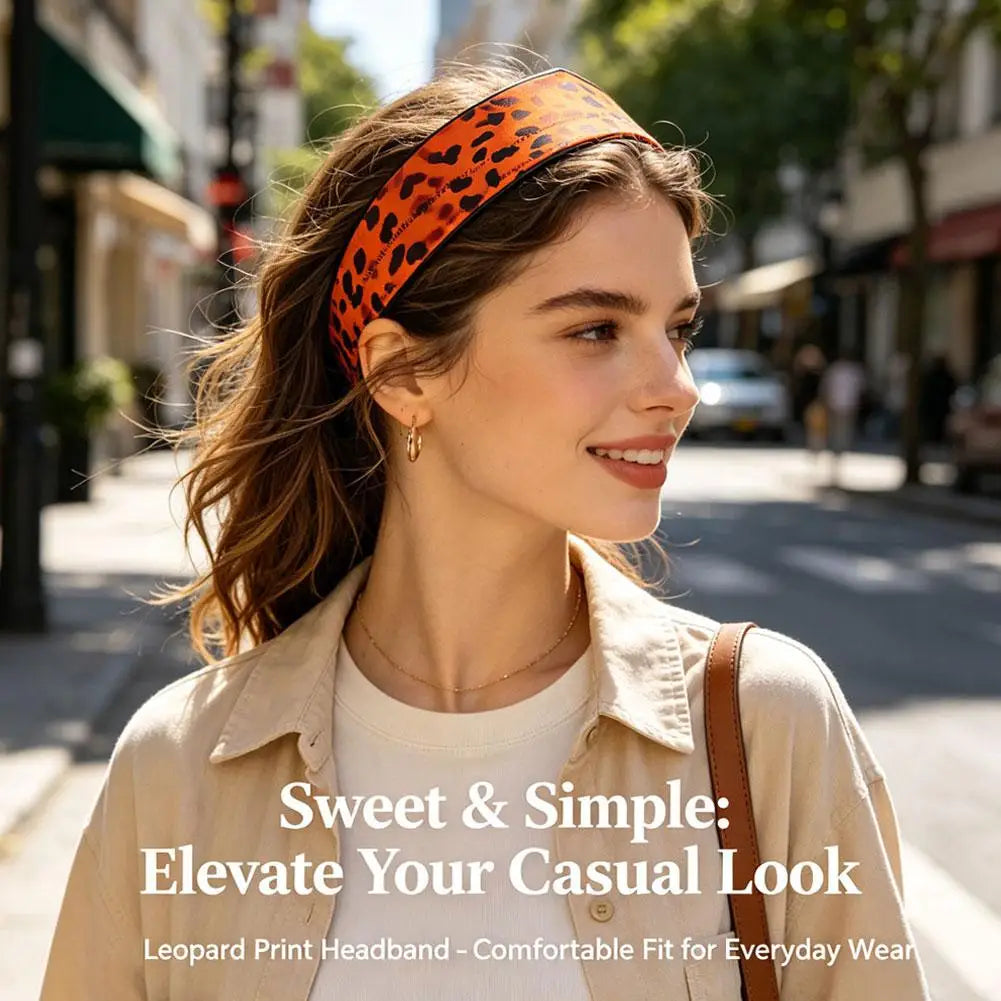 Wide Headband for Women Leopard Print Non-slip Hair Hoop Minimalist Fashion Headwear Daily Styling Hair Accessories Oasis Select