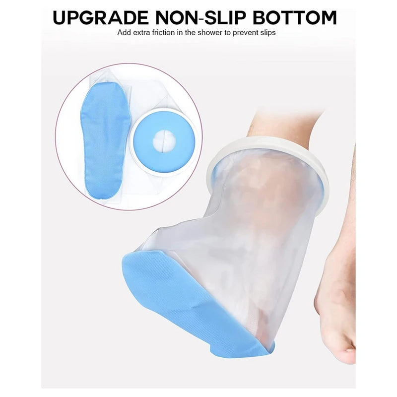 WISH Waterproof Foot Cover For Shower Adult, Foot Cast Covers With Non-Slip Padding Bottom, Watertight Foot Cast Protector Oasis Select