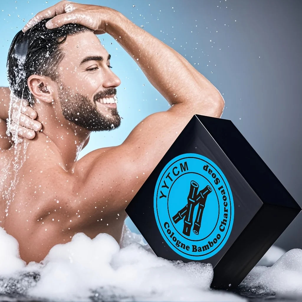 Men's Care Cologne Bamboo Charcoal Soap - Deep Clean & Bath Soap, Cleansing Face Soap Freshness 65G/Pc-1Pc Oasis Select