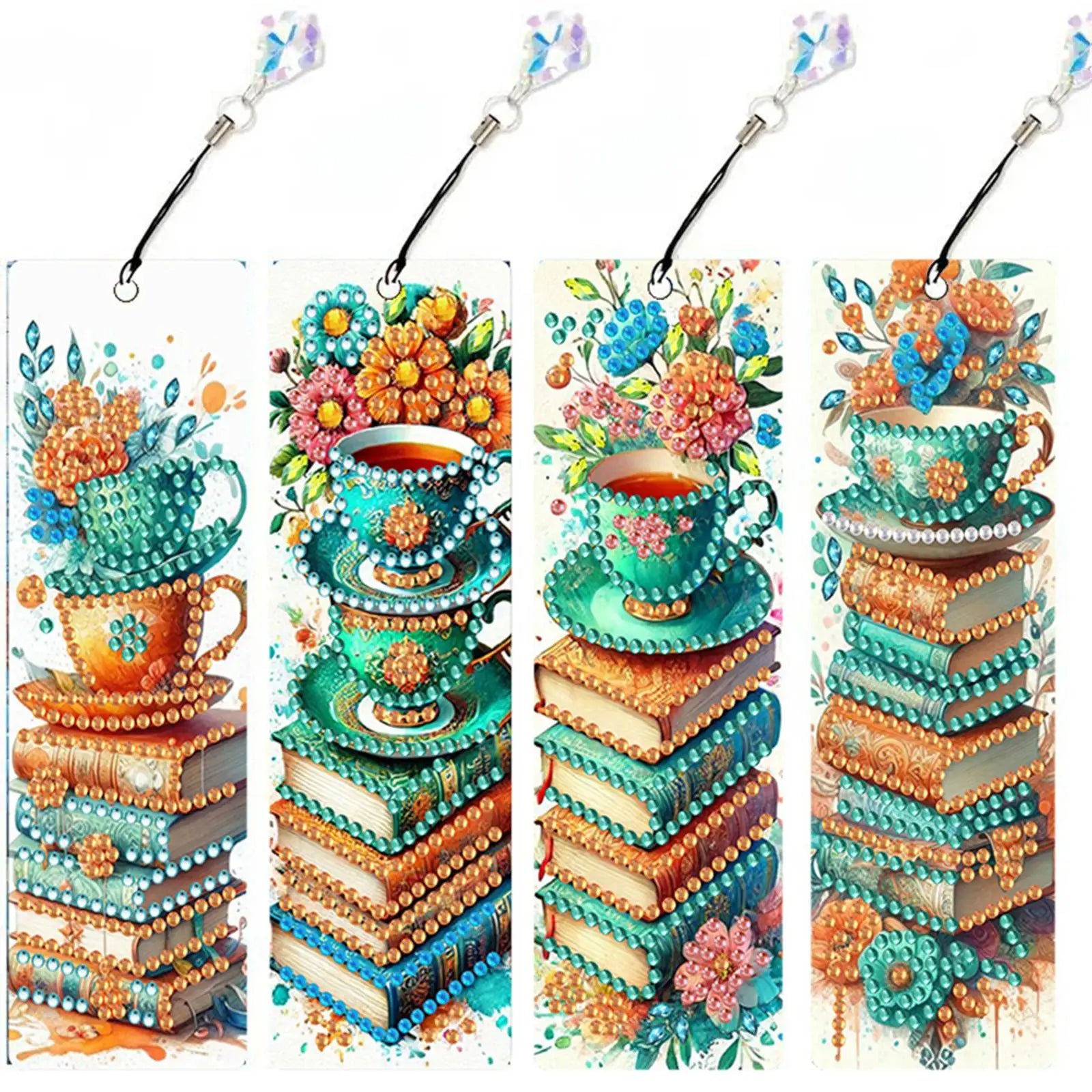 4Pcs DIY Diamond Painting Bookmark with Pendants Diamond Painting Art Bookmarks for Beginners Ideal Choice for Home Office Use Oasis Select Book China Mainland