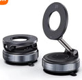 Car Phone Holder Multifunctional Foldable Vacuum Magnetic Phone Holder Suitable for Gym Bathroom Mirrors Ceramic Tiles Marble Oasis Select BLACK