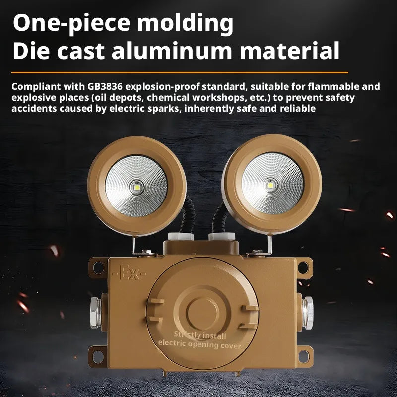 2-in-1 LED Explosion-Proof Emergency Light | Dual Head IP65