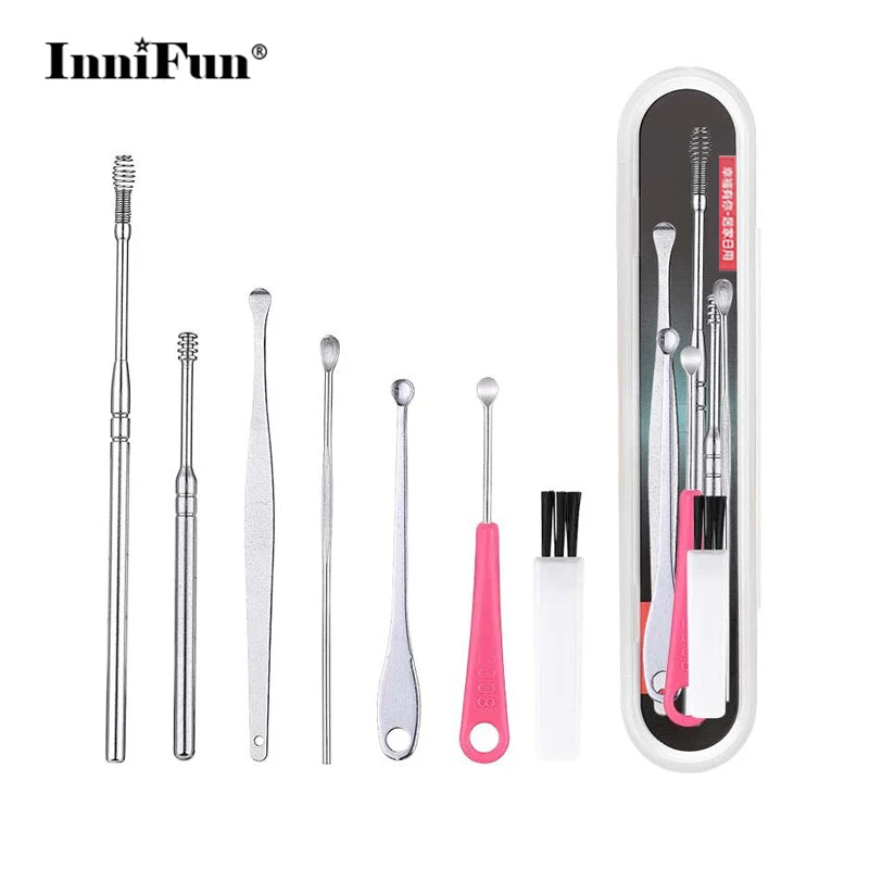 Stainless Steel Ear Wax Removal Tool – Spiral Spring Cleaner Set Ear Wax Removal Tool Oasis Select